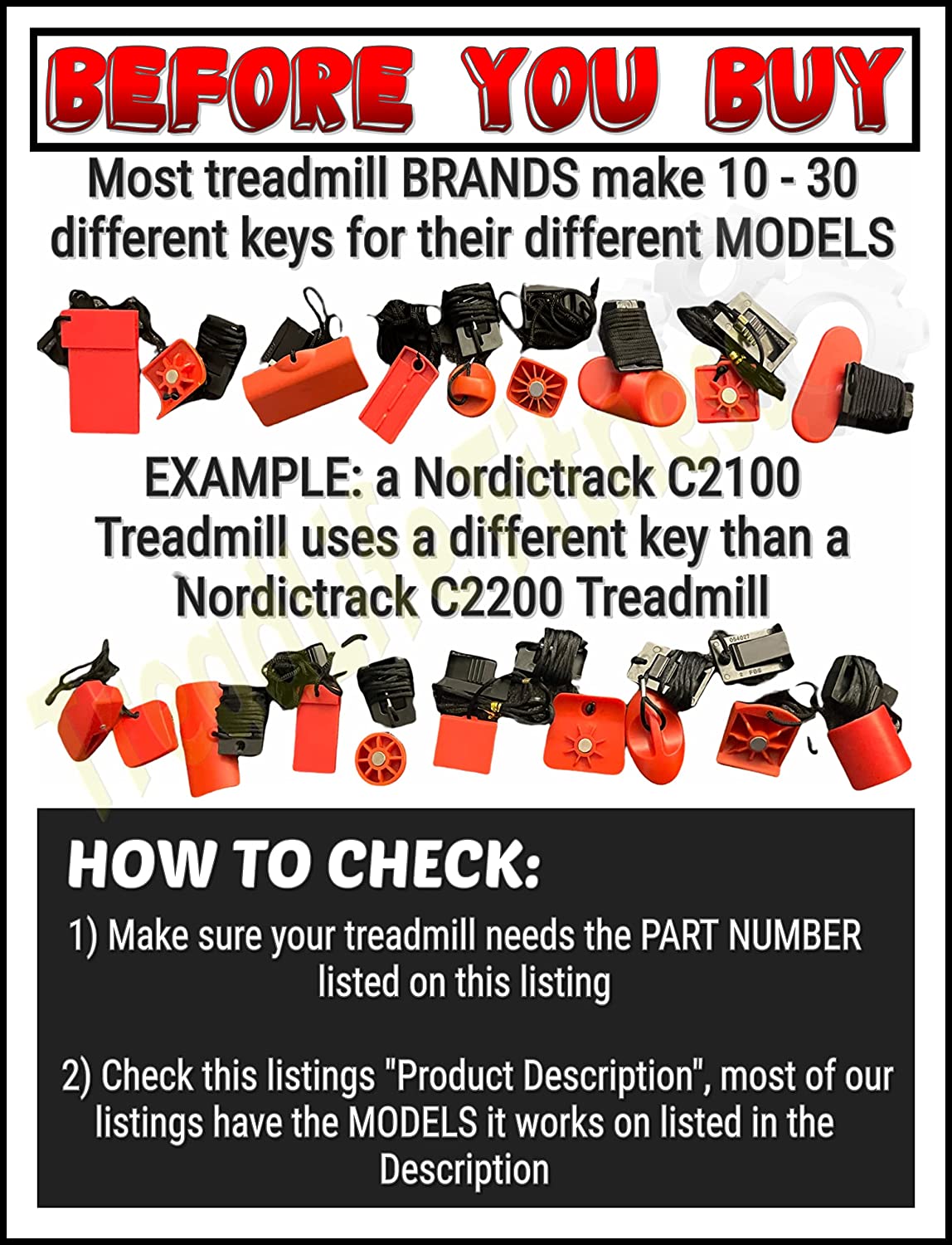 TREADMILL KEY 245920 Nordictrack Proform Reebok Healthrider Safety Stop 